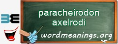 WordMeaning blackboard for paracheirodon axelrodi